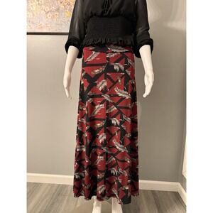 LuLaRoe XXS Burgundy/black/tan Maxi skirt Boho Hippie Vibes Flowy